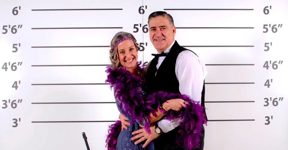 Photobooth style mug shot d'une soirée Prohibition