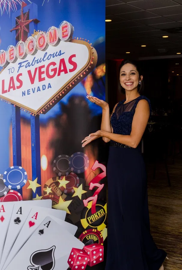 Décor de soirée casino thème Las Vegas