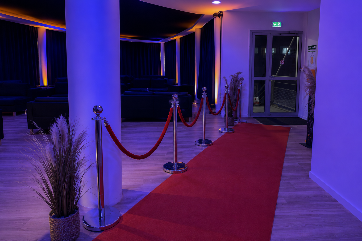 Entrée élégante sur tapis rouge lors d'une réception animée par Casino BCBG